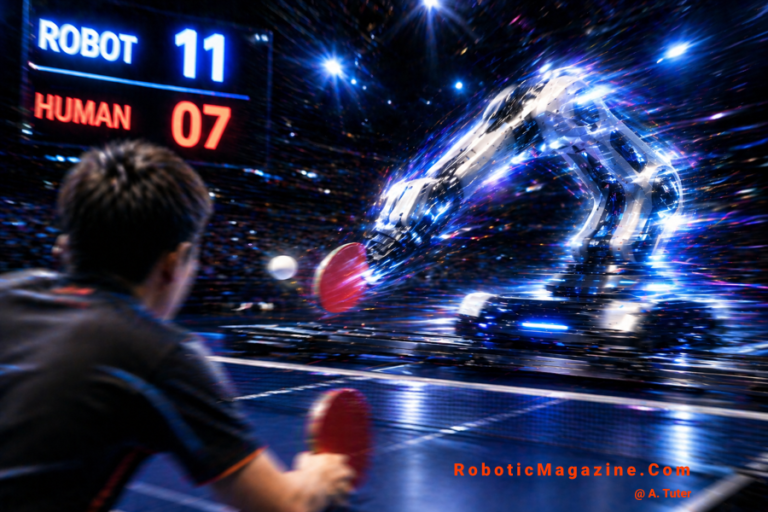 Robot beats humans in table tennis