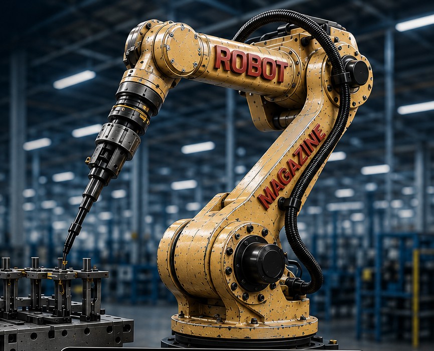 industrial robot picture with robot magazine letters